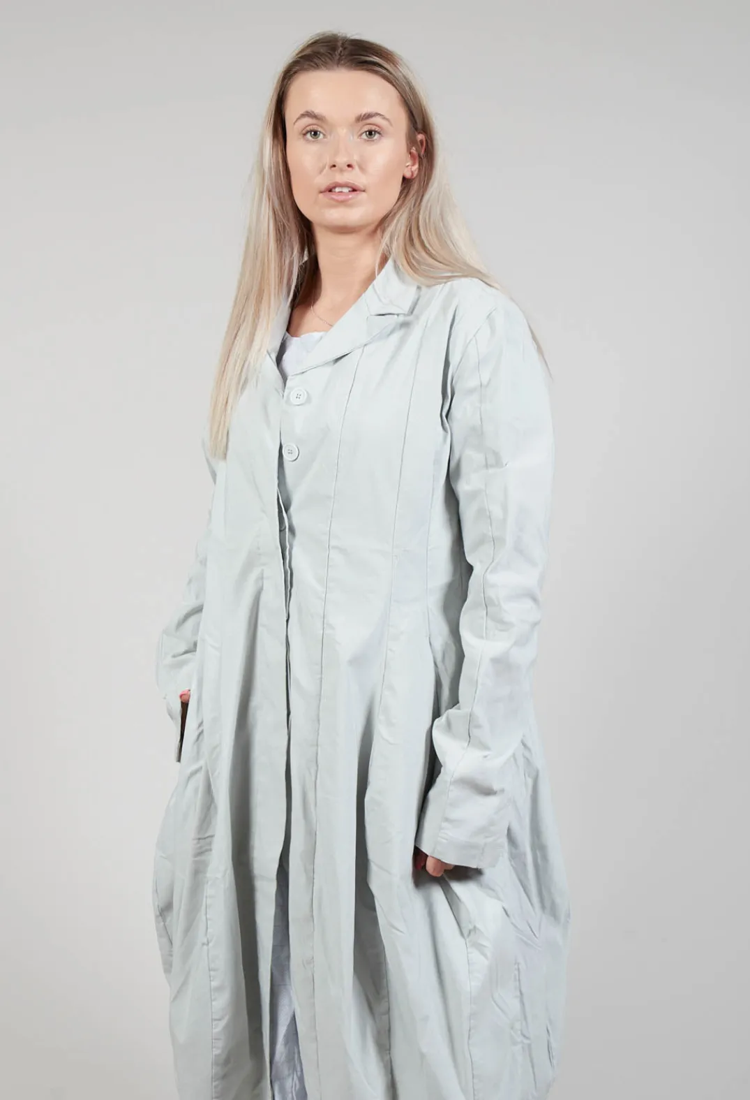 Rundholz Black Label Coats^Lightweight Coat with Tulip Hem in Grey
