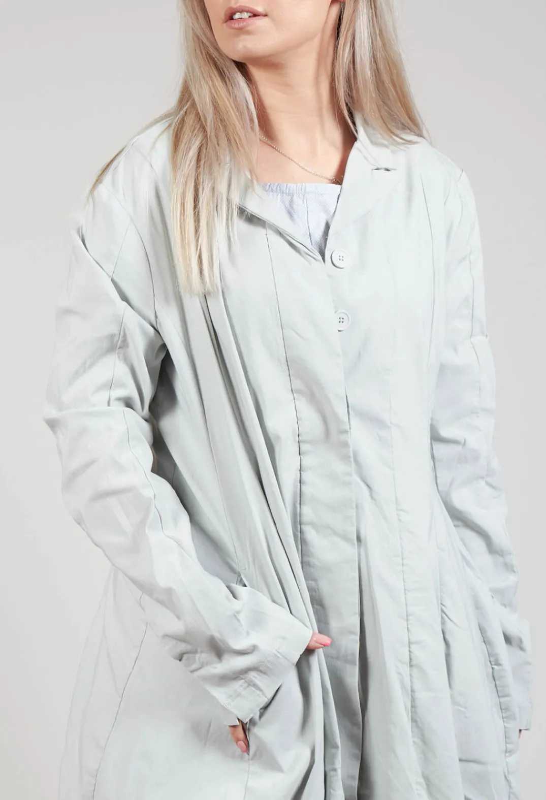 Rundholz Black Label Coats^Lightweight Coat with Tulip Hem in Grey