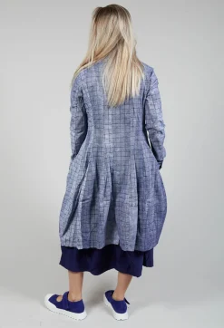 Rundholz Black Label Coats^Lightweight Coat with Tulip Hem in Placed Azur Print