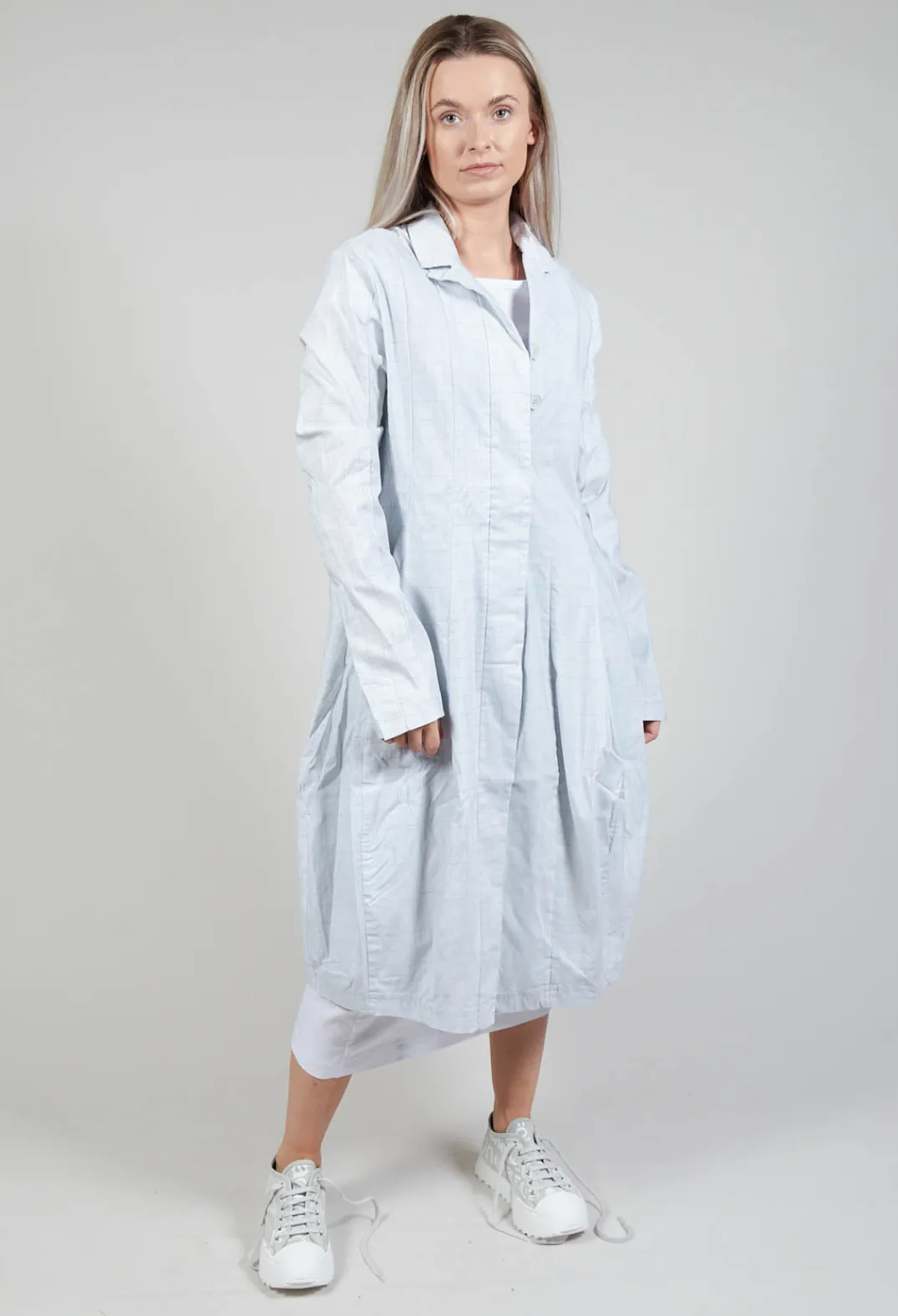 Rundholz Black Label Coats^Lightweight Coat with Tulip Hem in Grey Print