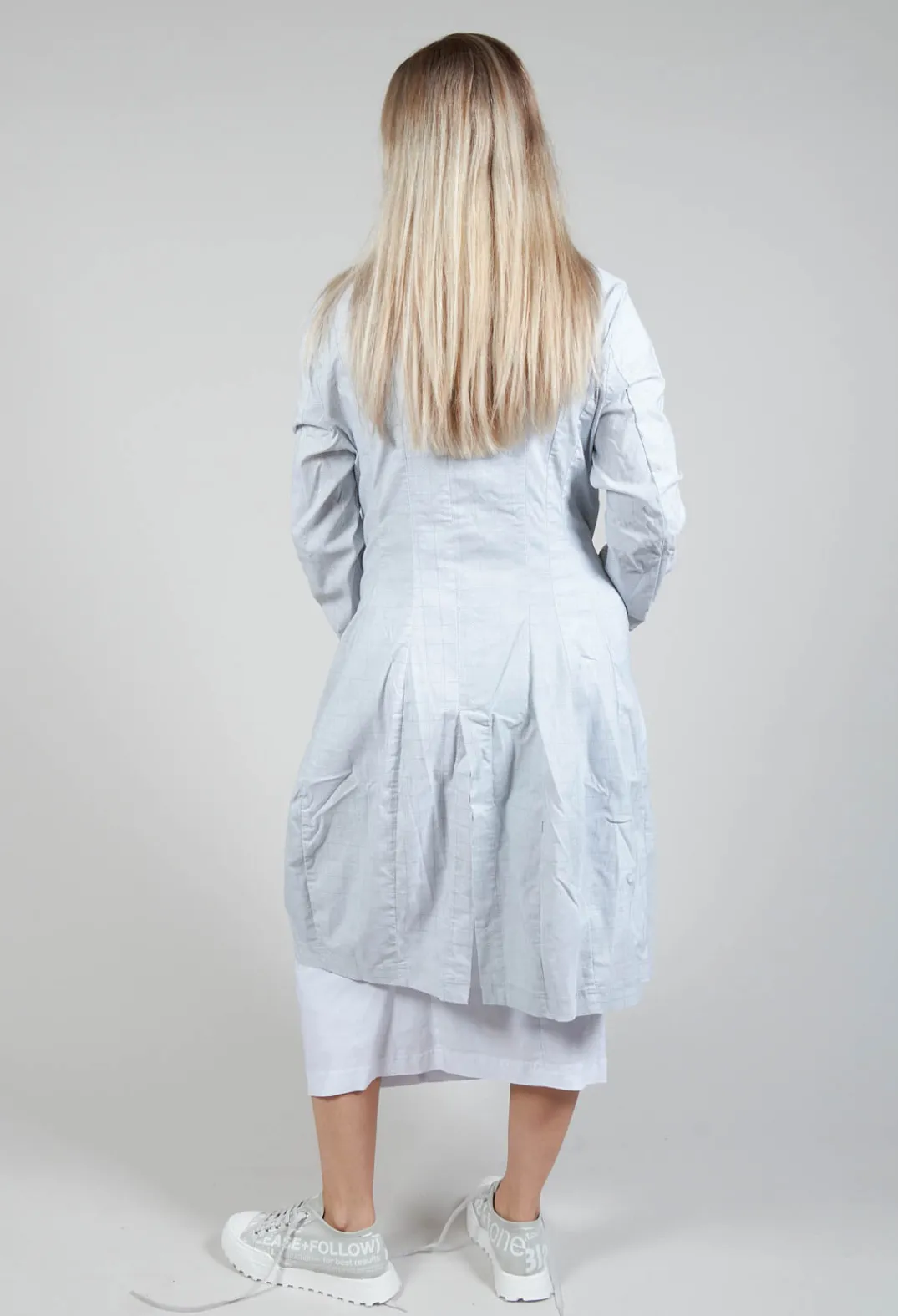 Rundholz Black Label Coats^Lightweight Coat with Tulip Hem in Grey Print