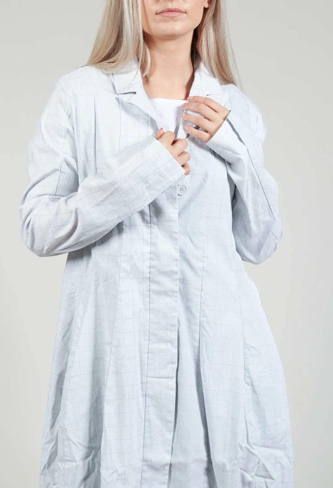 Rundholz Black Label Coats^Lightweight Coat with Tulip Hem in Grey Print