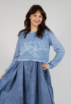 Rundholz Black Label Cardigans^Lightweight Cropped Cardigan in Navy Cloud Print