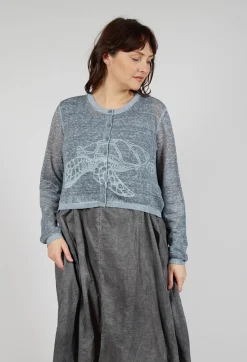 Rundholz Black Label Cardigans^Lightweight Cropped Cardigan in Black Cloud Print