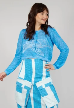 Rundholz Black Label Cardigans^Lightweight Cropped Cardigan in Malibu Cloud Print