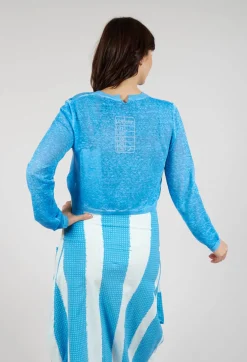 Rundholz Black Label Cardigans^Lightweight Cropped Cardigan in Malibu Cloud Print