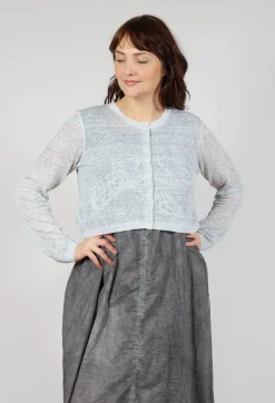 Rundholz Black Label Cardigans^Lightweight Cropped Cardigan in Grey Cloud Print