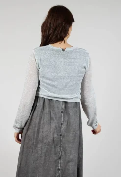 Rundholz Black Label Cardigans^Lightweight Cropped Cardigan in Grey Cloud Print
