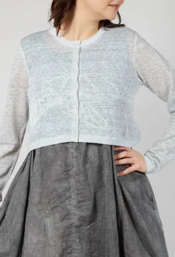 Rundholz Black Label Cardigans^Lightweight Cropped Cardigan in Grey Cloud Print