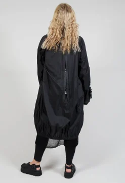 Rundholz Black Label Coats^Lightweight Longline Coat with Zip in Black