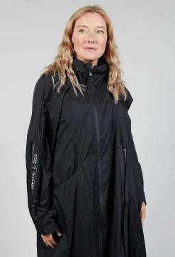 Rundholz Black Label Coats^Lightweight Longline Coat with Zip in Black