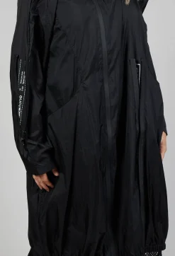 Rundholz Black Label Coats^Lightweight Longline Coat with Zip in Black