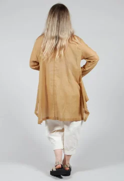 Moyuru Shirts & Blouses^Lightweight Longline Shirt in Brown Print