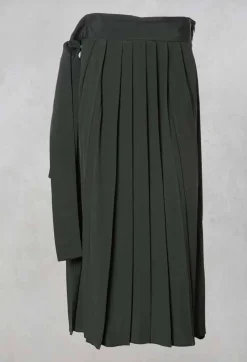 Niù Skirts^Lightweight Pleated Skirt with Sash in Mirto