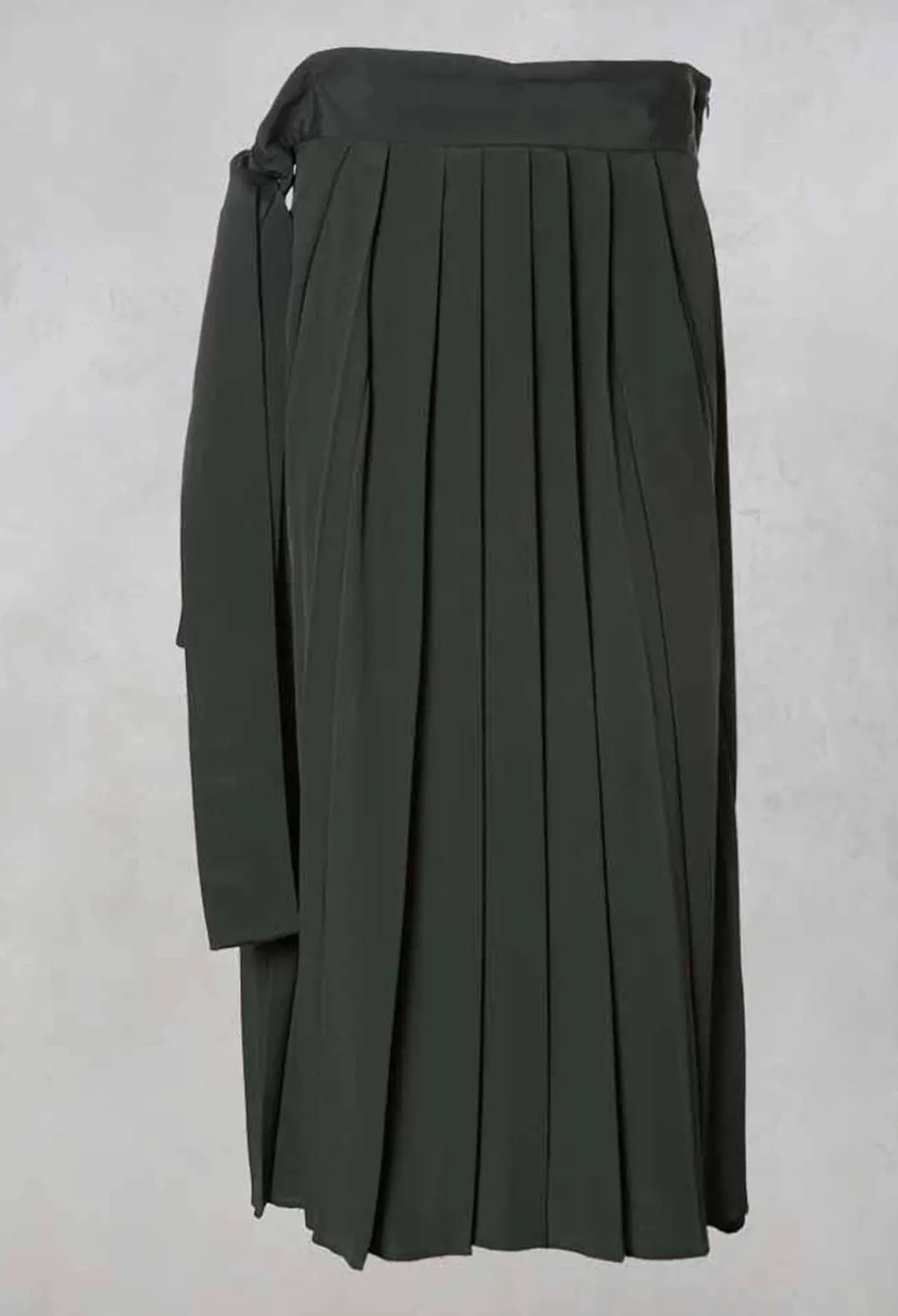 Niù Skirts^Lightweight Pleated Skirt with Sash in Mirto