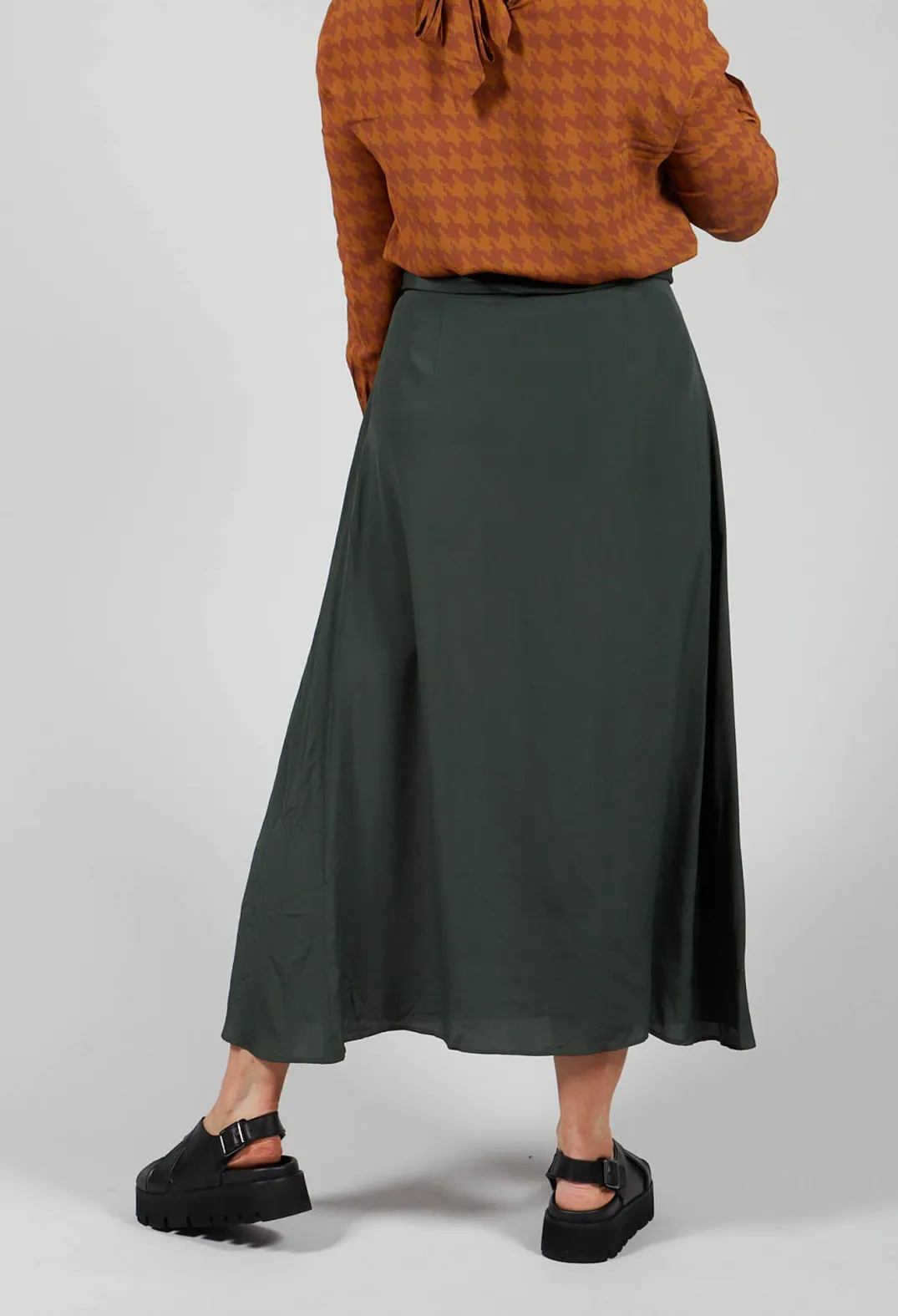 Niù Skirts^Lightweight Pleated Skirt with Sash in Mirto