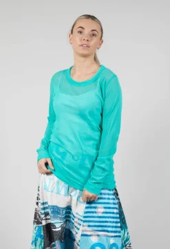 Rundholz Black Label Tops^Lightweight Relaxed Fit Top in Aqua