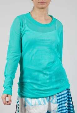 Rundholz Black Label Tops^Lightweight Relaxed Fit Top in Aqua