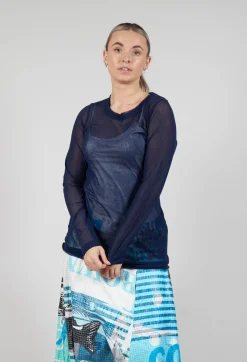 Rundholz Black Label Tops^Lightweight Relaxed Fit Top in Navy