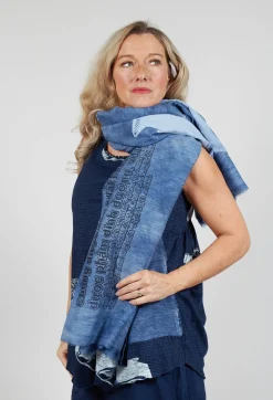 Rundholz Black Label Scarves^Lightweight Scarf with Motif in Navy Print