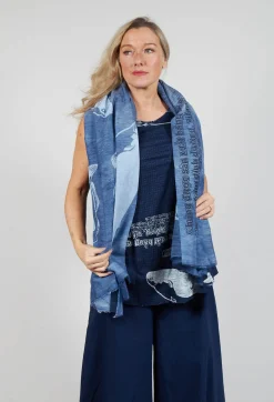 Rundholz Black Label Scarves^Lightweight Scarf with Motif in Navy Print