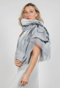 Rundholz Black Label Scarves^Lightweight Scarf with Motif in Grey Print