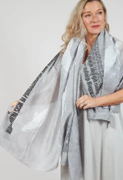 Rundholz Black Label Scarves^Lightweight Scarf with Motif in Grey Print