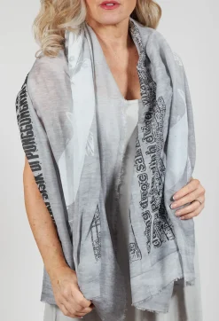 Rundholz Black Label Scarves^Lightweight Scarf with Motif in Grey Print