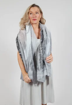 Rundholz Black Label Scarves^Lightweight Scarf with Motif in Grey Print