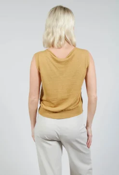 Sarah Pacini Jumpers^Lightweight Sweater Vest in Mustard