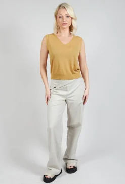 Sarah Pacini Jumpers^Lightweight Sweater Vest in Mustard