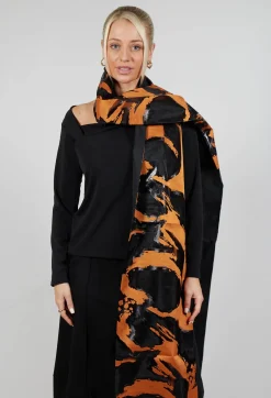 Xenia Design Scarves^Limb Scarf in Orange and Black