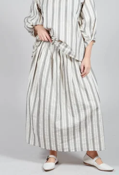 Aequamente Skirts^Lined Long Skirt in Stripe