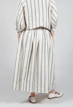 Aequamente Skirts^Lined Long Skirt in Stripe