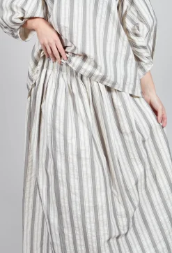 Aequamente Skirts^Lined Long Skirt in Stripe