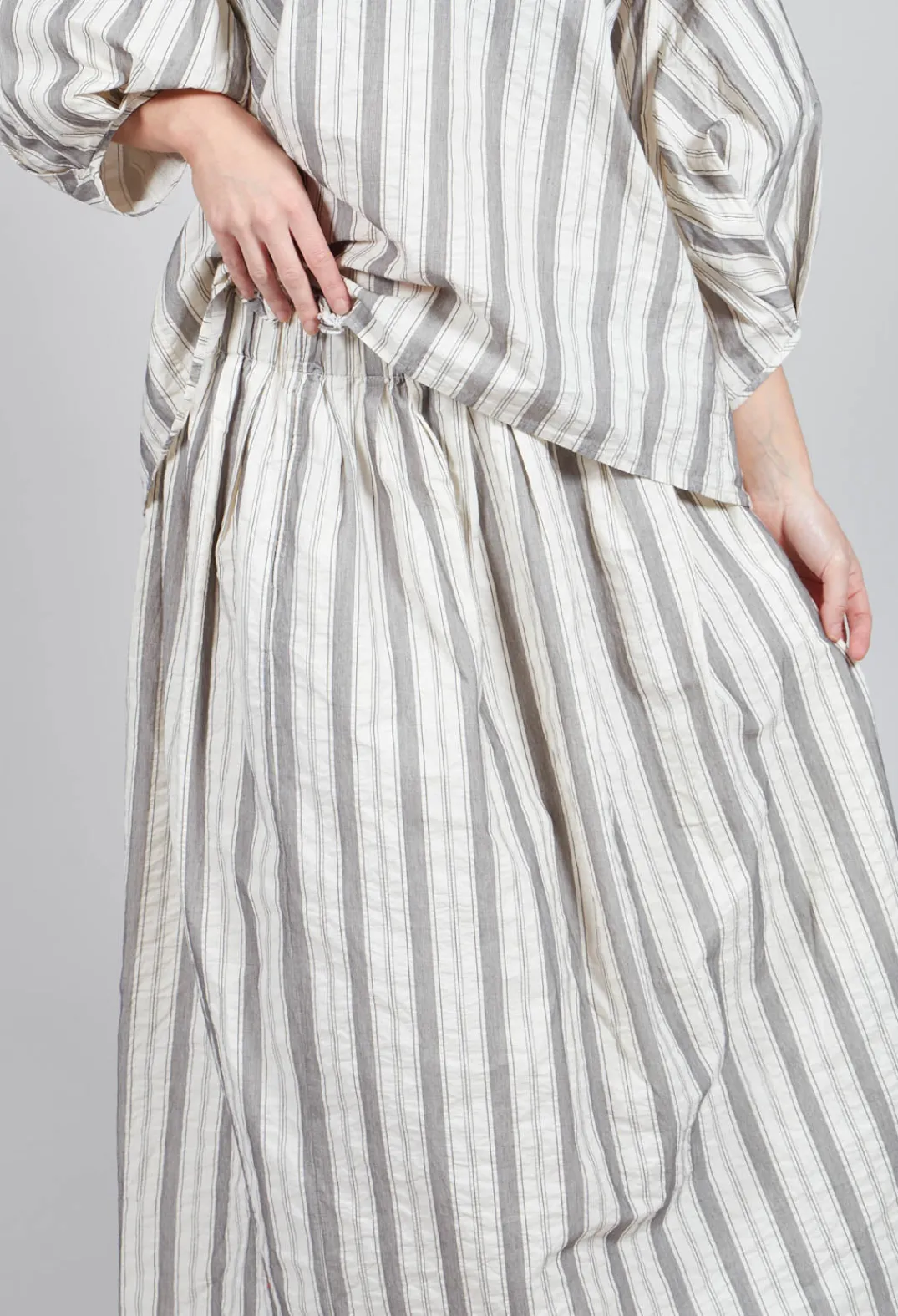 Aequamente Skirts^Lined Long Skirt in Stripe