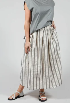Aequamente Skirts^Lined Long Skirt in Stripe