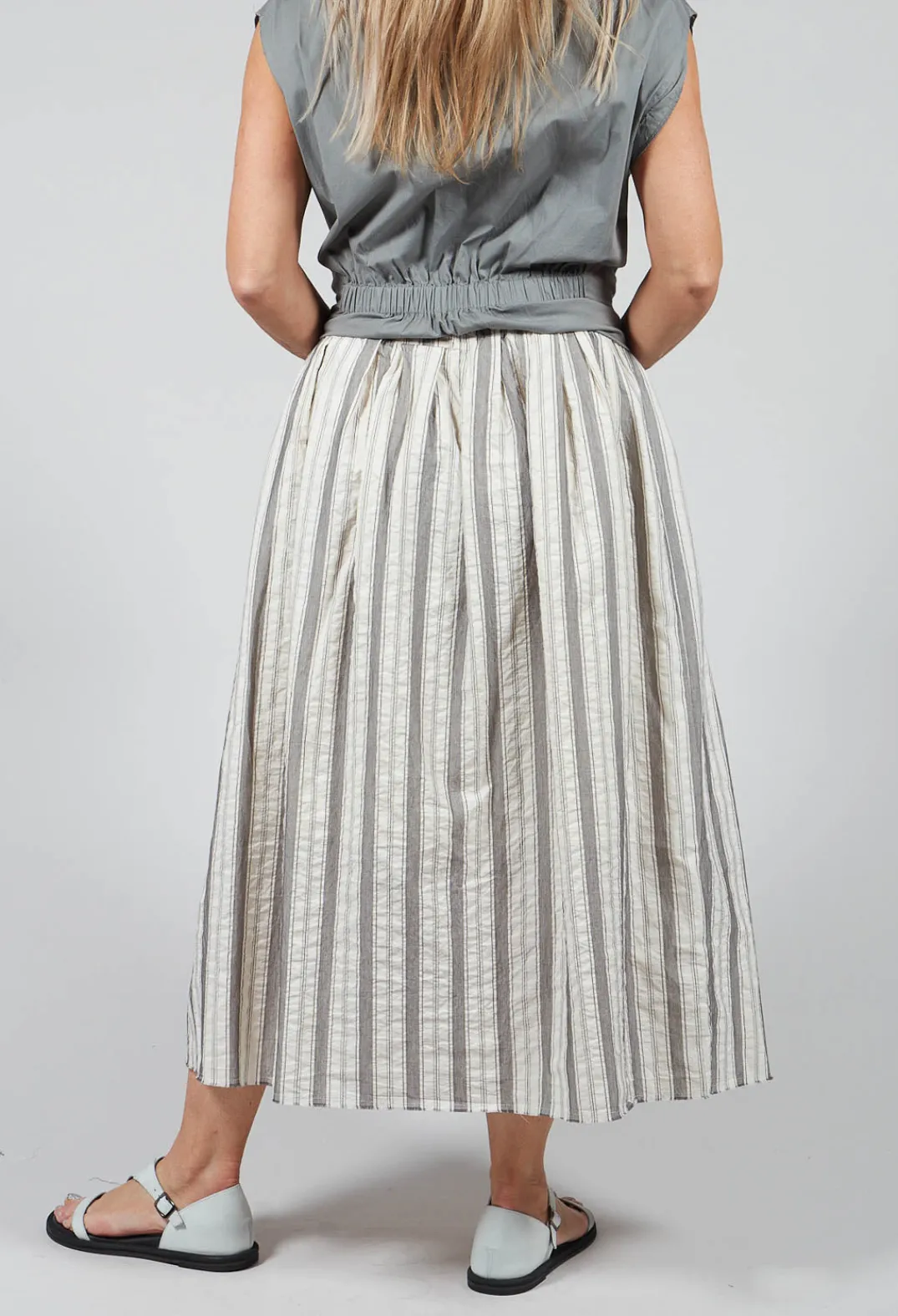 Aequamente Skirts^Lined Long Skirt in Stripe