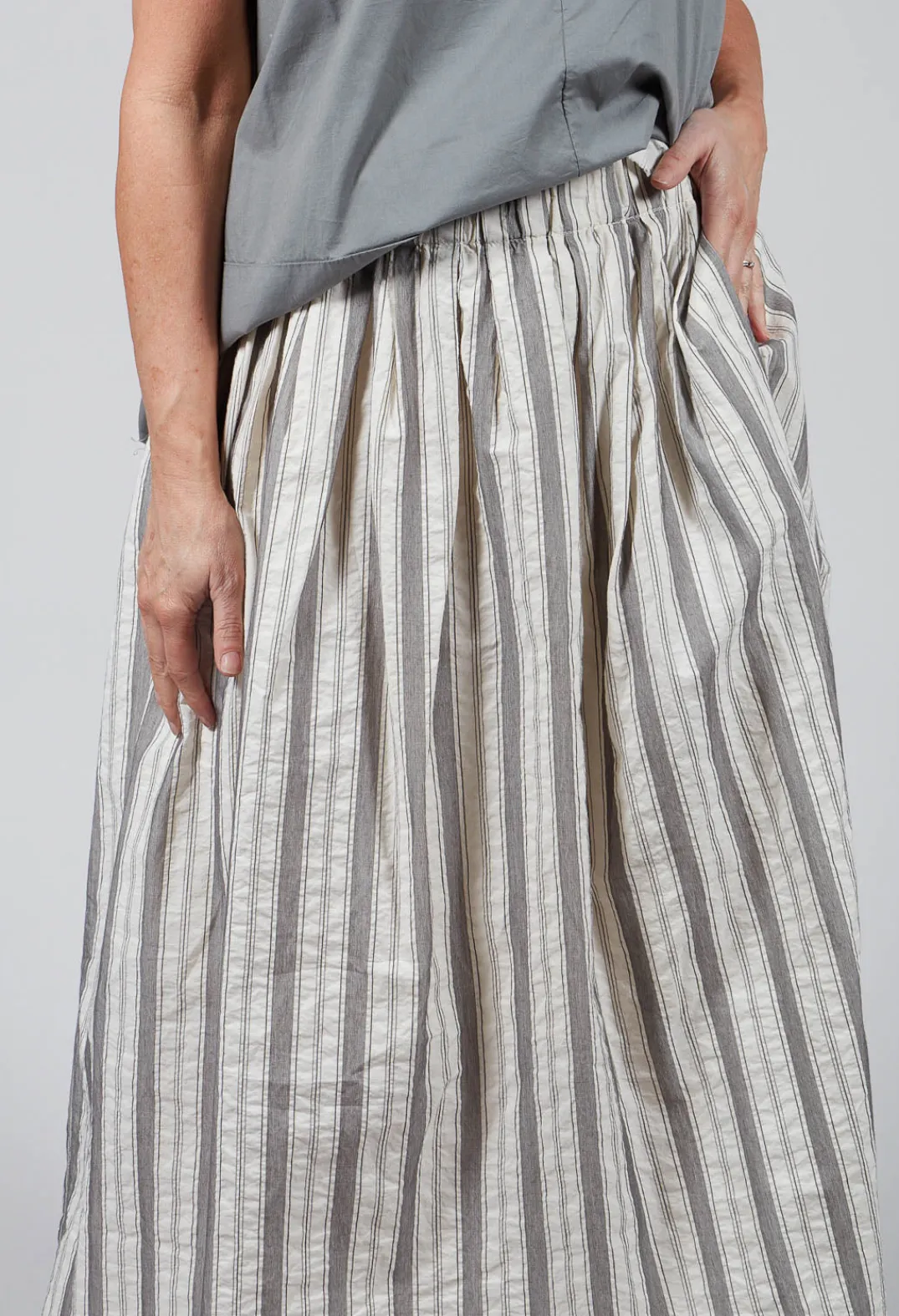 Aequamente Skirts^Lined Long Skirt in Stripe