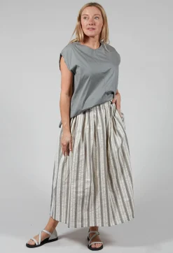 Aequamente Skirts^Lined Long Skirt in Stripe