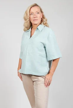 Beatrice B Shirts & Blouses^Linen Blouse with Large Pockets in Sky