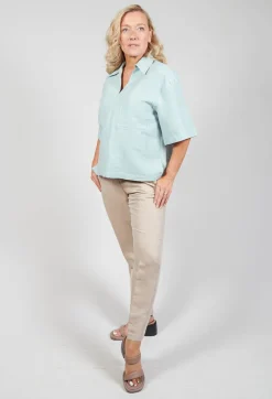 Beatrice B Shirts & Blouses^Linen Blouse with Large Pockets in Sky