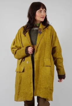 Umit Unal Coats^Linen Trench Coat in Original Mustard