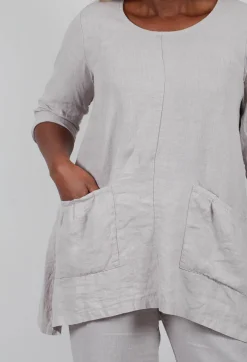Thing Dresses^Linen Tunic in Light Grey