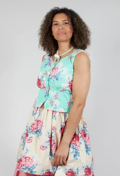 Ewa I Walla Tops^Livia Top in Turquoise Flower