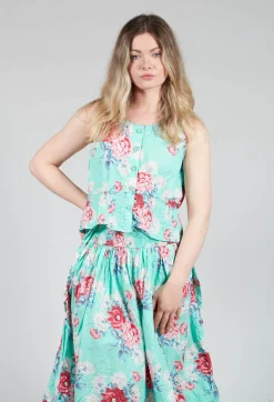 Ewa I Walla Tops^Livia Top in Turquoise Flower