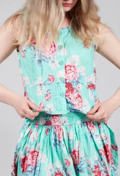 Ewa I Walla Tops^Livia Top in Turquoise Flower