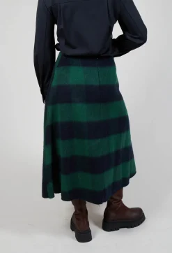 Beatrice B Skirts^London Wool Check Skirt in Blue and Green