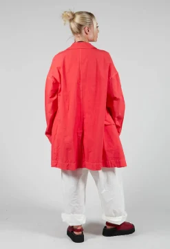 Album Di Famiglia Jackets^Long Blazer CC in Poppy Red