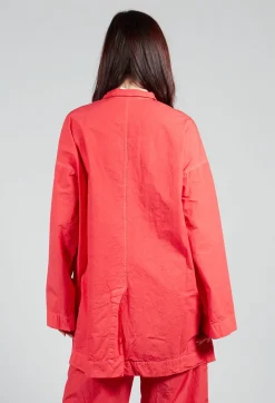 Album Di Famiglia Jackets^Long Blazer CC in Poppy Red